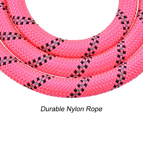URIJK 5 FT Dog Rope Leash with Padded Handle - Heavy Duty Strong Dog Training Leash for Medium Large Dogs - Reflective Nylon Pet Mountain Dog Rope Lead for Safety Night Walking