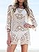 PAKULA Women's Sexy Hollow Crochet Swimsuit Cover Up Dress, One Size, White