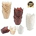 SUBANG 180 Pieces Tulip Cupcake Liner Baking Cups Muffin Tins Treat Cups for Weddings, Birthdays, Baby Showers,Brown Natural And White