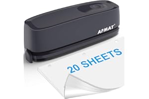 3 Hole Puncher for Paper, AFMAT Electric Hole Punch 3 Ring, 20-Sheet Paper Punch, AC or Battery Operated 3 Hole Puncher, Effortless Punching, Long Lasting Paper Punch for Office School Studio, Gray