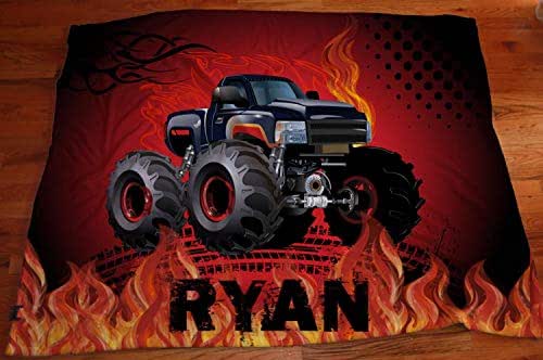 Amazon.com: Personalized Monster Truck blanket, Custom Boys Room Decor
