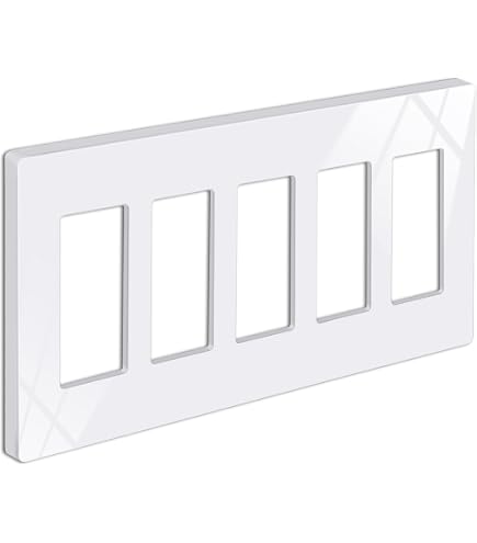 Square D X Series 5-Gang Wall Plate - Mid-Size Plus, Matte Black, Screw-In, Contractor Grade