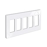 BESTTEN 5-Gang Screwless Wall Plate, Decorator