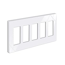 BESTTEN 5-Gang Screwless Wall Plate, Decorator