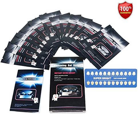 Teeth Whitening Strips Remove Teeth Stains Charcoal Elastic Gel Strips Enamel Safe Black Color 14 Pack