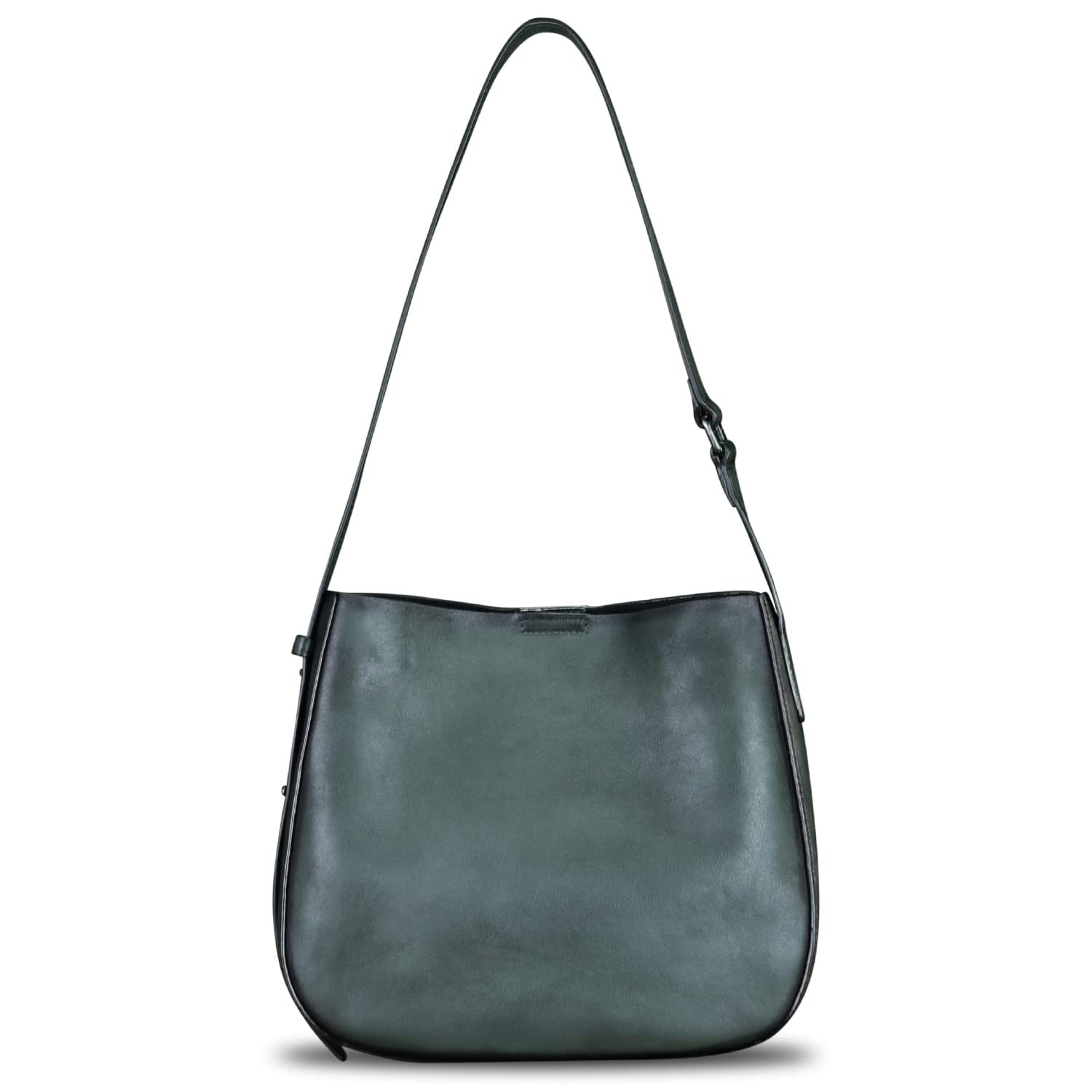 Photo 1 of Genuine Leather Satchel Shoulder Bag for Women Vintage Handmade Handbag Retro Designer Hobo Bag Crossbody Pursee (Grey)