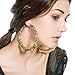 Celebrity Style Vintage Gold Plated Large Bamboo Hoop Earrings (One Hoop Bamboo Earring)