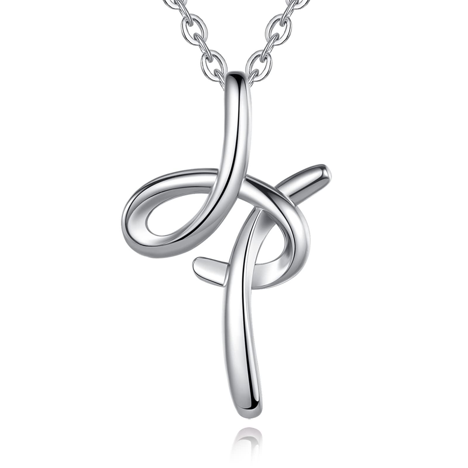 Eudora 925 Sterling Silver 26 Letter Alphabet Initial Personalised Pendant Necklace for Women Ladies Girls,18inch — image 1