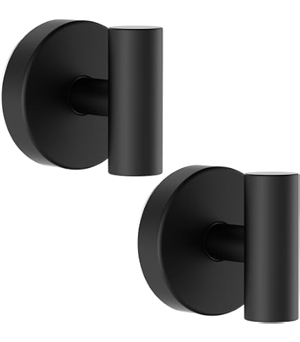 Bathroom Towel Holder Suction DGYB Set Of 4 Towel Hooks For Bathrooms SUS 304 Stainless Steel Matte Black Shower Hooks For Loofah 15 Lb Bathroom Hooks Suction Cup Hooks For Shower