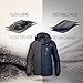 OutdoorMaster Men's 3-in-1 Ski Jacket - Winter Jacket Set with Fleece Liner Jacket & Hooded Waterproof Shell - for Men (Deep Blue,S)