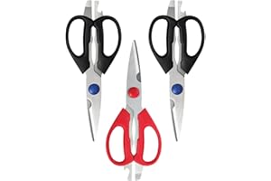HENCKELS Premium Heavy Duty Ultra Sharp Stainless Steel Multi Purpose Kitchen Shears - 3 PC Set, Value Pack, Non Slip, Scisso