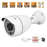 HOSAFE 13MB6 HD IP Camera Outdoor Night Vision ONVIF Motion Detection Email Alert Remote View Via Smart Phone/Tablet/PC, Working With Foscam IP Camera Software Blue Iris iSpy IP Camera DVR(White)