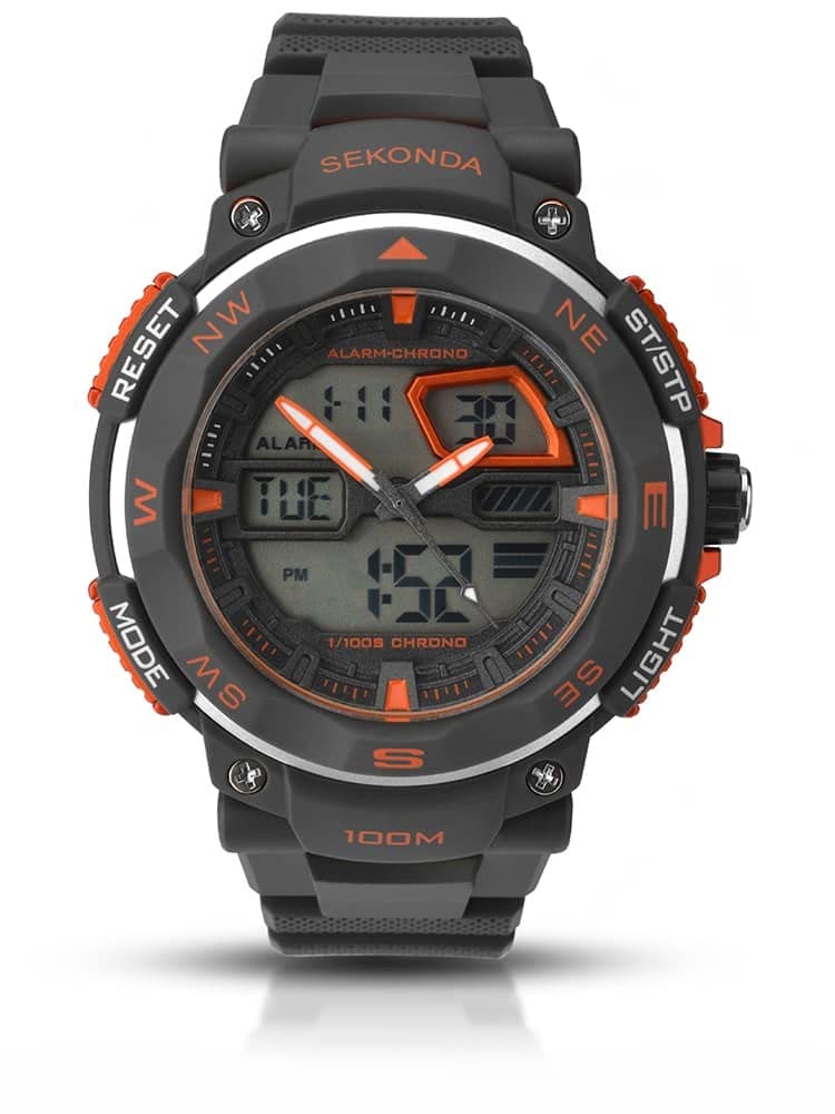 Sekonda Men's Digital Watch with Black Dial Digital Display and Black Plastic Strap 1163.05