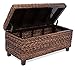 BIRDROCK HOME Abaca Storage Ottoman Bench - Bed Storage Trunk - Espresso Bench - Chest - Safety Hinges