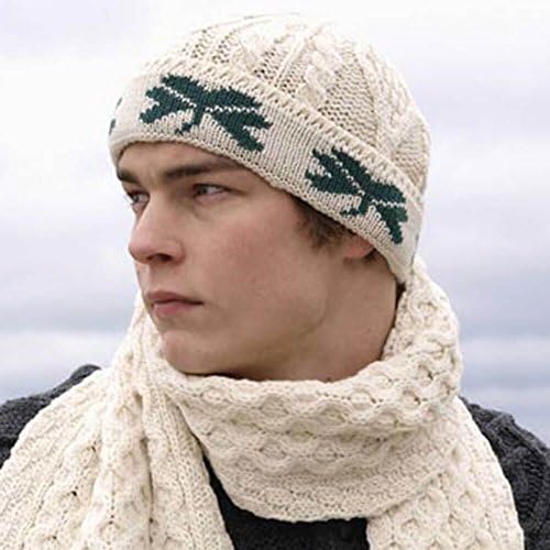 Erin KnitwearShamrock Wool Hat, Imported from Ireland, One Size Fits All ,Natural