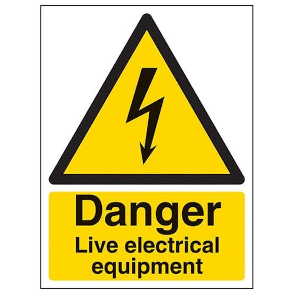V Safety Eco Friendly Warning Electrical- Danger, Live Electrical Equipment - 150 x 200 mm Safety Sign — image 1