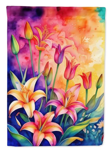 Caroline's Treasures Lilies in Color House Flag Large Porch Sleeve Pole Decorat…