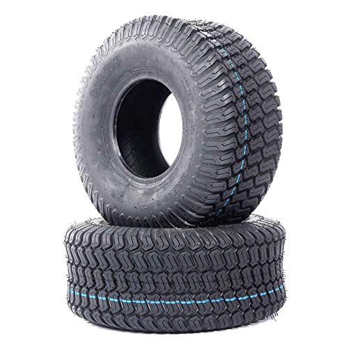 Roadstar Lawn Mower Turf Tires 15x6.00-6 Lawn Garden Tractor Golf Cart Tires 15x6x6 P332 4PR Tubeless, Set of 2