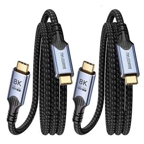 [2 Pack 2M] 40Gbps USB C Kabel, USB 4.0 Kabel,240W USB C Ladekabel, PD3.1 Schnellladekabel type c ladekabel Kompatibel für Thunderbolt 4,usbc data cab