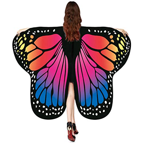 Women Butterfly Wings Shawl Scarves Ladies Nymph Pixie Poncho Costume Accessory