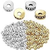 200pcs 6mm Tibetan Spacer Beads Round Rondelle Beads Alloy Jewelry Bead Charm Spacer for Jewelry Making DIY Bracelets Necklace and Crafting