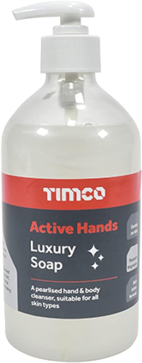 TIMCO Active Hands Luxury Soap 500ml Pump Bottle - Washroom Kitchen Garage