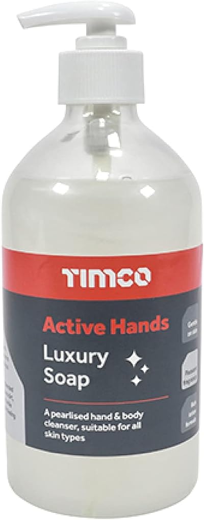 TIMCO Active Hands Luxury Soap 500ml Pump Bottle - Washroom Kitchen Garage
