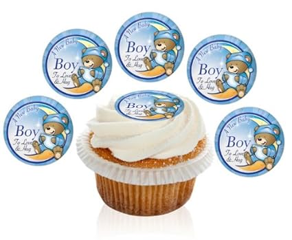 12 Large Pre Cut A New Baby Boy To Love And Hug Edible Premium New