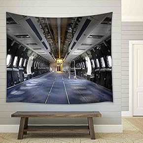 Airplane Under Heavy Maintenance - Fabric Wall Tapestry Home Decor - 51x60 inches