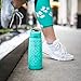 Ello Wren Glass Water Bottle with One-Touch Flip Lid, 22 oz, Denim
