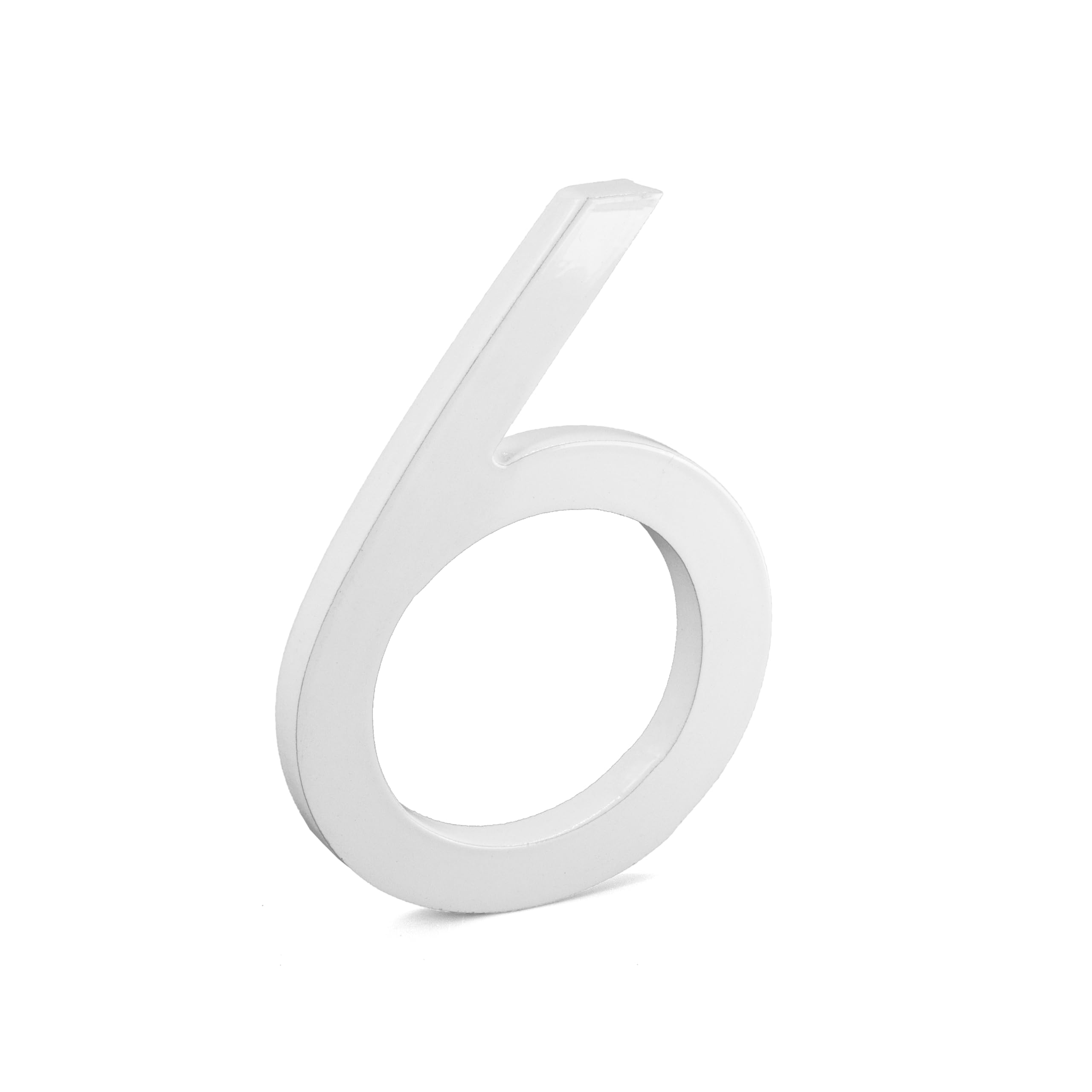 Montague Metal Products MHN-8-F-WE1-7 Solid Brushed Aluminum Modern Floating Address House Numbers, 8", Powder Coated White