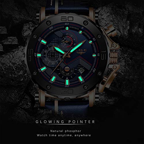 LIGE-Relojes-para-Hombre-Militares-Deportivos-Moda-Analogico-de-Cuarzo-Impermeable-Cronografo-Negro-Esfera-Grande-Piel-Reloj-de-Pulsera