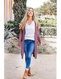 Tickled Teal cárdigan de manga larga para mujer, con bolsillos