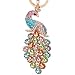 Reizteko Majestic Peacock Keychain Blingbling Crystal Charm for Feather Fans Key Chain Bird Animal Lovers Rhinestone Diamond Key Ring Holder Purse Bag Car Hanging Pendant Decoration Gift (Mix-colored)