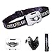 Wsky LED Headlamp,Super Brightest LED Flashlight with Red Light,120 Lm Waterproof Portable Headlamp with Adjustable Comfortable Headband for Outdoor Sports & Home Use(Battery not Included)(White)