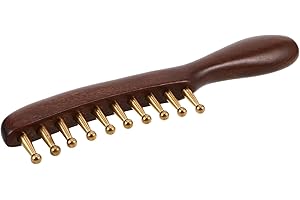WRITWAA Gold Sandalwood Massage Comb Wide Tooth Hair Comb for Scalp Gua Sha Men Women