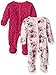 Rosie Pope Baby Girls 2 Pack Coveralls, Flowers/Animal Print, 3-6 Months