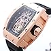Men's Punk Spider Pattern Watch Silicone Band Tonneau Quartz Watches (Orange)
