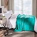 Honeymoon Velvet Flannel Fleece Throw Lightweight Cozy Plush Microfiber Blanket, Teal