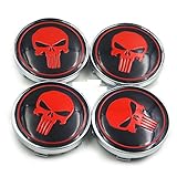 4X60mm Car Emblem Wheel Hub Caps Centre Cover Caps Punisher Logo Sticker for BMW