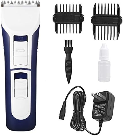 Dog Hair Clippers, Raffaelo Dog Grooming Clipper Kit Replaceable 2-speed Pet Clipper with Replaceable Cutting Head for All Cats and Dogs (Blue)