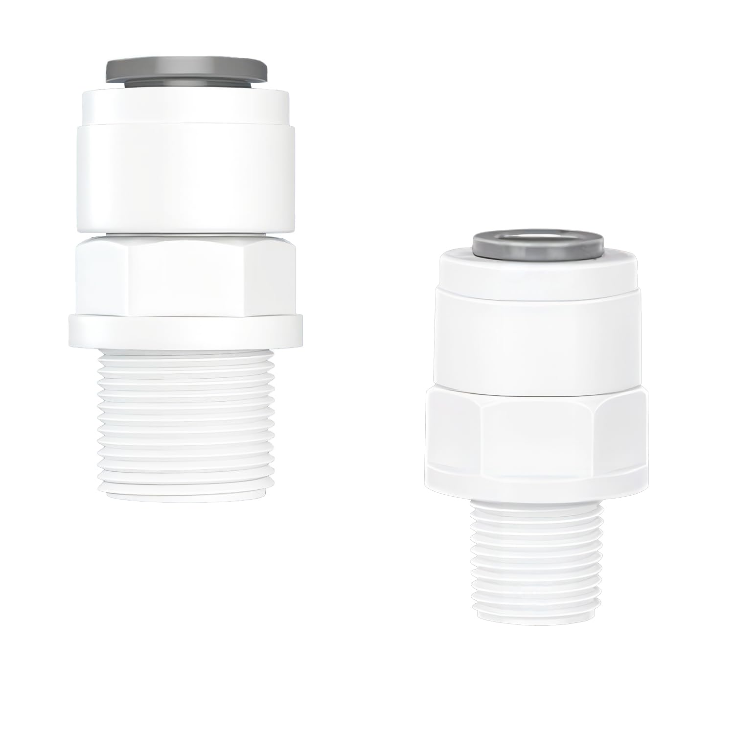 Qrity RO Water Filter Fitting, 1/4" Male to 1/4 Inch Quick Coupling + 1/8" Male to 1/4 Inch Quickfit Connector, for Filters, Purifier, Pipe
