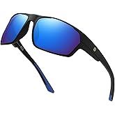 DUCO Polarized Sports Sunglasses for Men Women Wrap Around Lightweight Sun Glasses for Driving Fishing Cycling DC6300