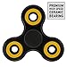 PROSPIN Black Tri-Spinner with 3 Yellow Ceramic Bearing Spinner Fidget Toy ADHD EDC Stress Reducer Focus Toy for Hand Killing Time Non-3D printed