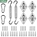 Shade&Beyond 304 Marine Grade Shade Sail Hardware Kit 5 inch for Rectangle and Square Sun Shade Sails Installation, 24 Pcs