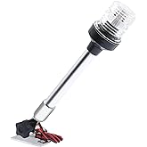 Geloo 12 Inch Marine Navigation Lights, Boat Stern Light Waterproof IP67 | Anchor Lights, Marine Lights White LED All Round 360&deg;Fold Down for Pontoon and Fishing Boat Yacht