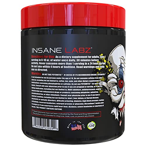 Insane Labz Psychotic, High Stimulant Pre Workout Powder, Extreme