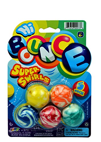 JA-RU Super Hi Bounce Balls ( 5 Count) Medium Size Extreme Bounce Ball 1 Pack of 5 | Item #973-1