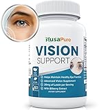 Lutein Eye Vitamins: Vision Support Supplement for Dry Eyes with Lutein, Beta Carotene, Bilberry, Grapeseed, Beta-Carotene, Zinc: All Natural Made in the USA: 100% Money Back Guarantee - 60 Capsules