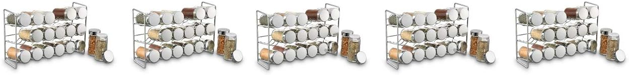Polder 5429-05 Compact 18-Jar Spice Rack, 11.625" x 3.375" x 7.5", Chrome (5-(Pack))